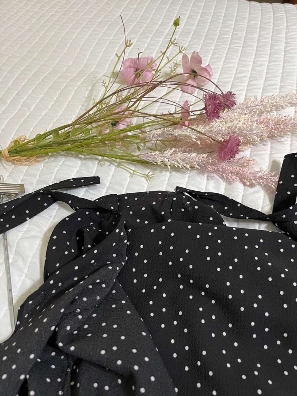 🌺Max Studio Black Polka Dot A-Line Midi Skirt - Picture 10 of 10